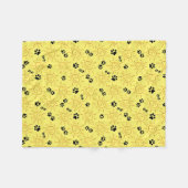 Fun Hand gezogen Sonnenschein schwarzen Paws über  Fleecedecke (Vorderseite (Horizontal))