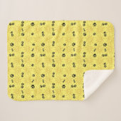 Fun Hand gezogen Sonnenschein schwarzen Paws über Sherpadecke (Vorderseite (Horizontal))