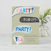 Fun Hand-Scripted Birthday Invitation Einladung (Stehend Vorderseite)