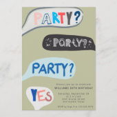 Fun Hand-Scripted Birthday Invitation Einladung (Vorderseite)