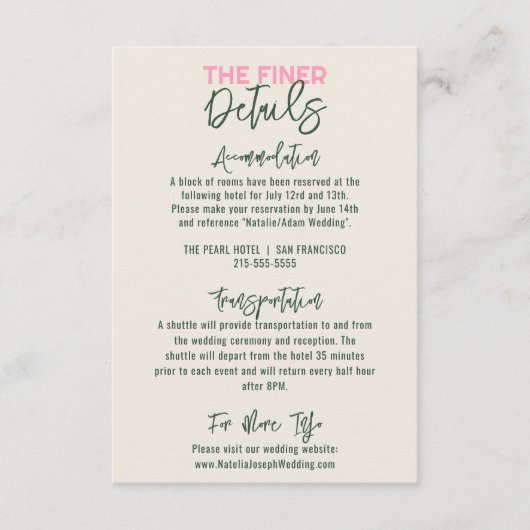 Fun handgeschriebene Pastel Einzigartige Hochzeitd Begleitkarte (Vorderseite)