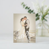 Fun Handwrite Foto Filter Danke Postcard Postkarte (Stehend Vorderseite)