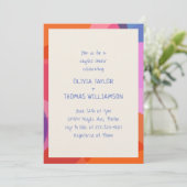 Fun Handwritten Colorful Modern Couples Shower Einladung (Stehend Vorderseite)