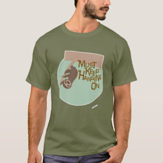 Fun Hang auf Cartoon Sloth Design T-Shirt