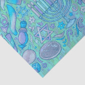 Fun Hanukkah Motifs All Blue Seidenpapier (Ausschnitt)