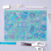 Fun Hanukkah Motifs All Blue Seidenpapier (Handwerk)