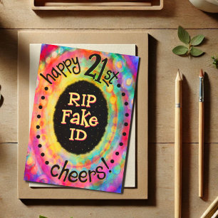 Fun Happy 21. Geburtstag RIP Fake ID Funny Karte