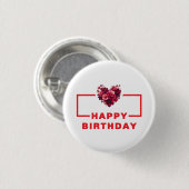 Fun Happy Birthday Button - Ideal für Party (Vorne & Hinten)