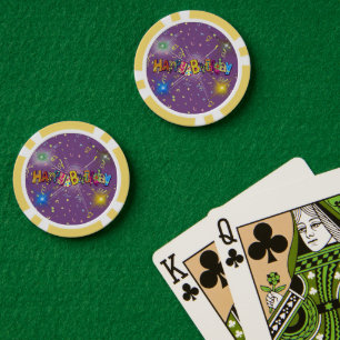 Fun Happy Birthday Confetti Pokerchips