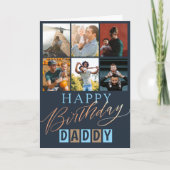 Fun Happy Birthday Daddy 6 Foto Collage Karte (Vorderseite)