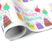 Fun Happy Birthday Geschenkpapier (Rolleneckpunkt)