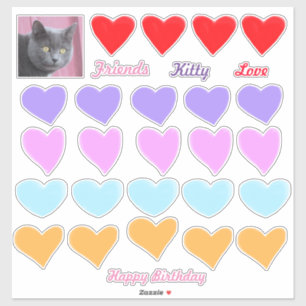 Fun Happy Birthday Heart Stickers Aufkleber
