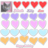 Fun Happy Birthday Heart Stickers Aufkleber (Vorderseite)