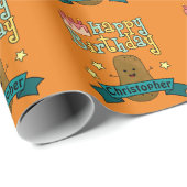Fun Happy Birthday Potato Personalisiert Geschenkpapier (Rolleneckpunkt)