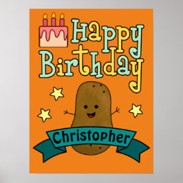 Fun Happy Birthday Potato Personalisiert Poster