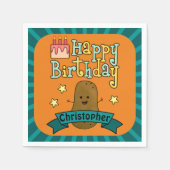 Fun Happy Birthday Potato Personalisiert Serviette (Vorderseite)