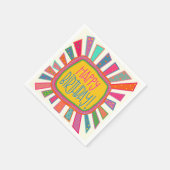 Fun Happy Birthday Rays Inspirivity Napkins Serviette (Ecke)