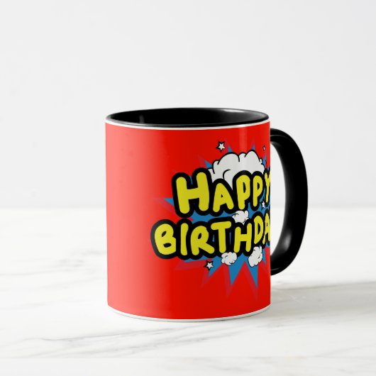 Fun Happy Birthday Tasse (VorderseiteRechts)