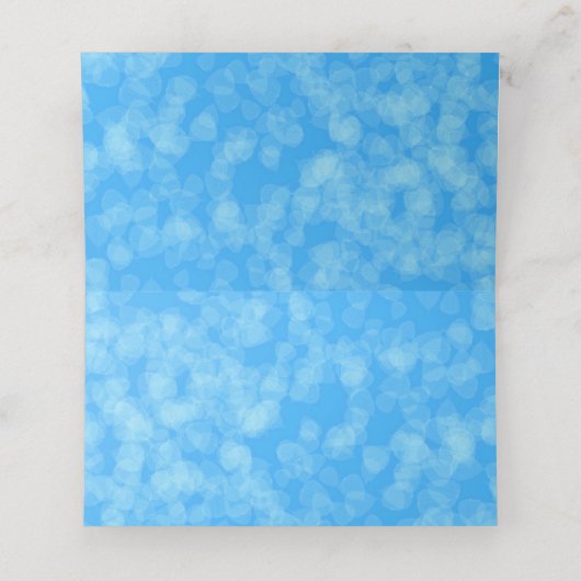 Fun Happy Blue Pattern Snail Bright Aqua Platzkarte (Innenseite Aufgefaltet)