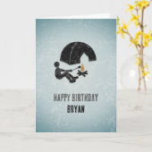 Fun Happy Camper, Zelt und Feuermetall Look - Der  Karte (Gelbe Blume)