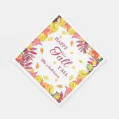 Fun Happy Fall Y'alle Herbst Blätter Papier Serviette (Ecke)