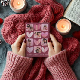 Fun Happy Galentine Pink Hearts & Foto Feiertagskarte