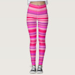 Fun, Happy, Girly Pink und Lila Streifenmuster Leggings<br><div class="desc">Dieses Leggings-Design zeichnet sich durch ein lustiges,  fröhliches,  geistliches Streifen Muster aus,  das verschiedene Farbtöne wie Rosa und lila aufweist.</div>
