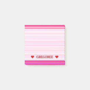 Fun, Happy, Girly Pink und Lila Streifenmuster Post-it Klebezettel