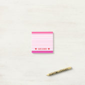 Fun, Happy, Girly Pink und Lila Streifenmuster Post-it Klebezettel (Auf Schreibtisch)