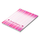 Fun, Happy, Girly Pink und Lila Stripes Muster Notizblock (Rotiert)