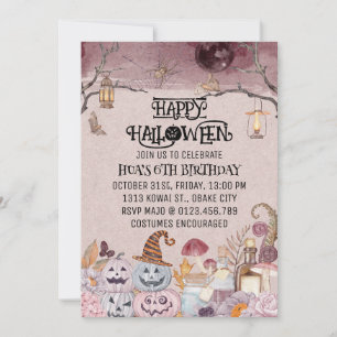 Fun Happy Halloween Kindergeburtstag Party Einladu Einladung