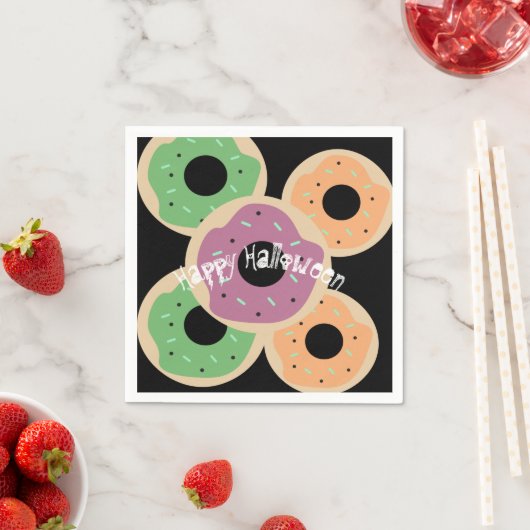 Fun Happy Halloween Mattiert Sprinkle Donuts Serviette (Beispiel)