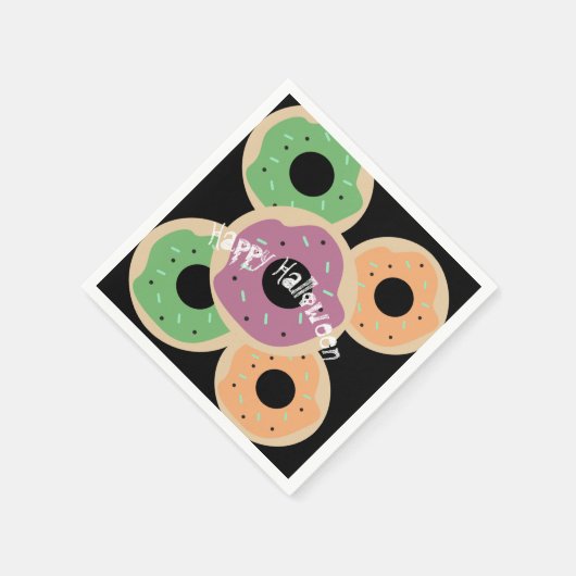 Fun Happy Halloween Mattiert Sprinkle Donuts Serviette (Ecke)