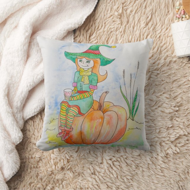 Fun Happy Halloween Pumpkin Crow Kissen (Decke)