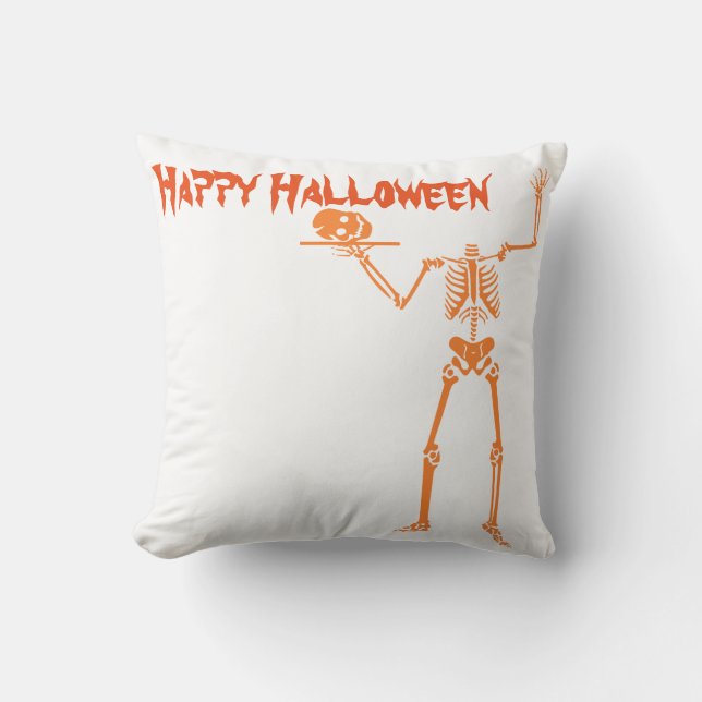 Fun Happy Halloween Skeleton Kissen (Vorderseite)