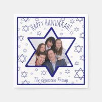 Fun Happy Hanukkah Blue & White Foto