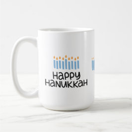 Fun Happy Hanukkah niedliche Typografie 15 oz Tass Kaffeetasse