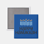 Fun Happy Hanukkah Square Magnet (Vorderseite/Rückseite)