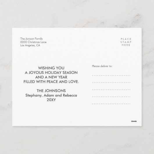 Fun Happy Holidays 7 Foto Collage Postkarte (Rückseite)