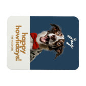 Fun Happy Holidays Christmas Jog Dog Magnet (Horizontal)