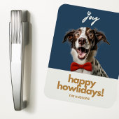 Fun Happy Holidays Christmas Jog Dog Magnet
