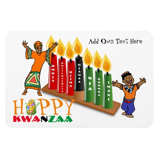 Fun Happy Kwanzaa 7 Grundsätze Personalisiert Magnet (Horizontal)
