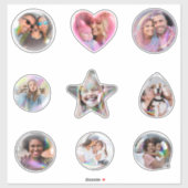 Fun Happy Photo Bubble Custom-Cut Vinyl Sticker (Blatt)