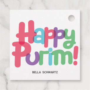 Fun Happy Purim Tag Geschenkanhänger