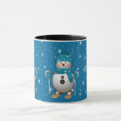 Fun Happy Skiing Snowman Tasse (Zentrum)