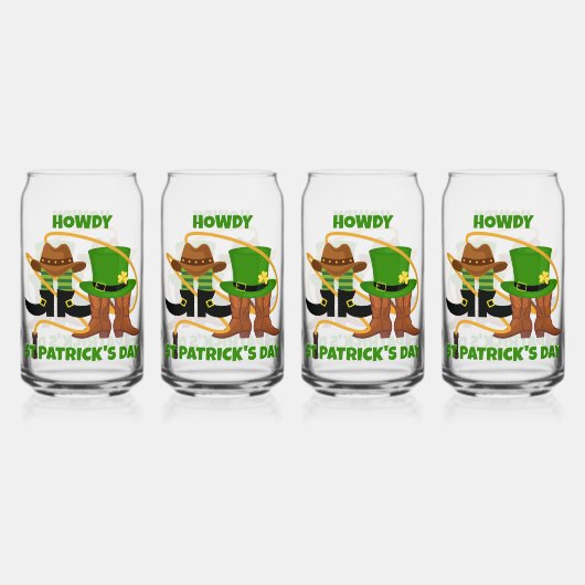 Fun Happy St Patricks Day HOWDY Cowboy Dosenglas (Vorderseite)