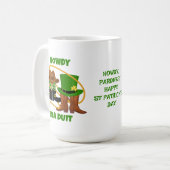 Fun Happy St Patricks Day HOWDY DIA DUIT Cowboy Kaffeetasse (Vorderseite Links)
