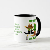 Fun Happy St Patricks Day HOWDY DIA DUIT Cowboy Tasse (VorderseiteRechts)