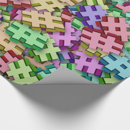 Fun Hashtags Geschenkpapier (Ecke)