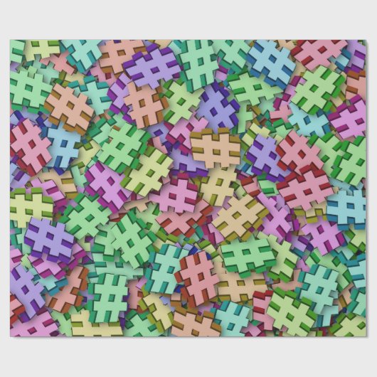 Fun Hashtags Geschenkpapier (Flach)